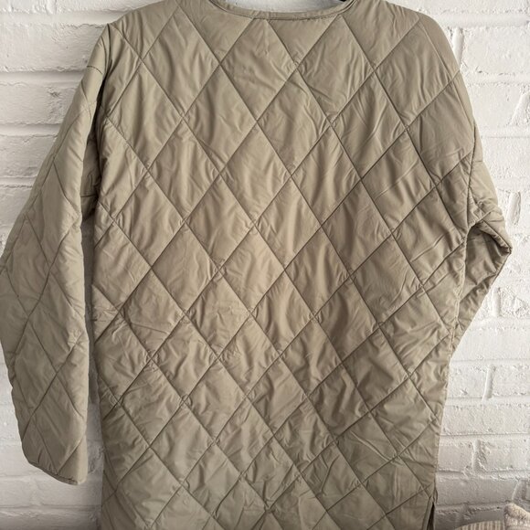 Michael Stars Women’s NWOT Small Sonnet Snap Front Quilted Coat in Light Olive - Picture 4 of 4